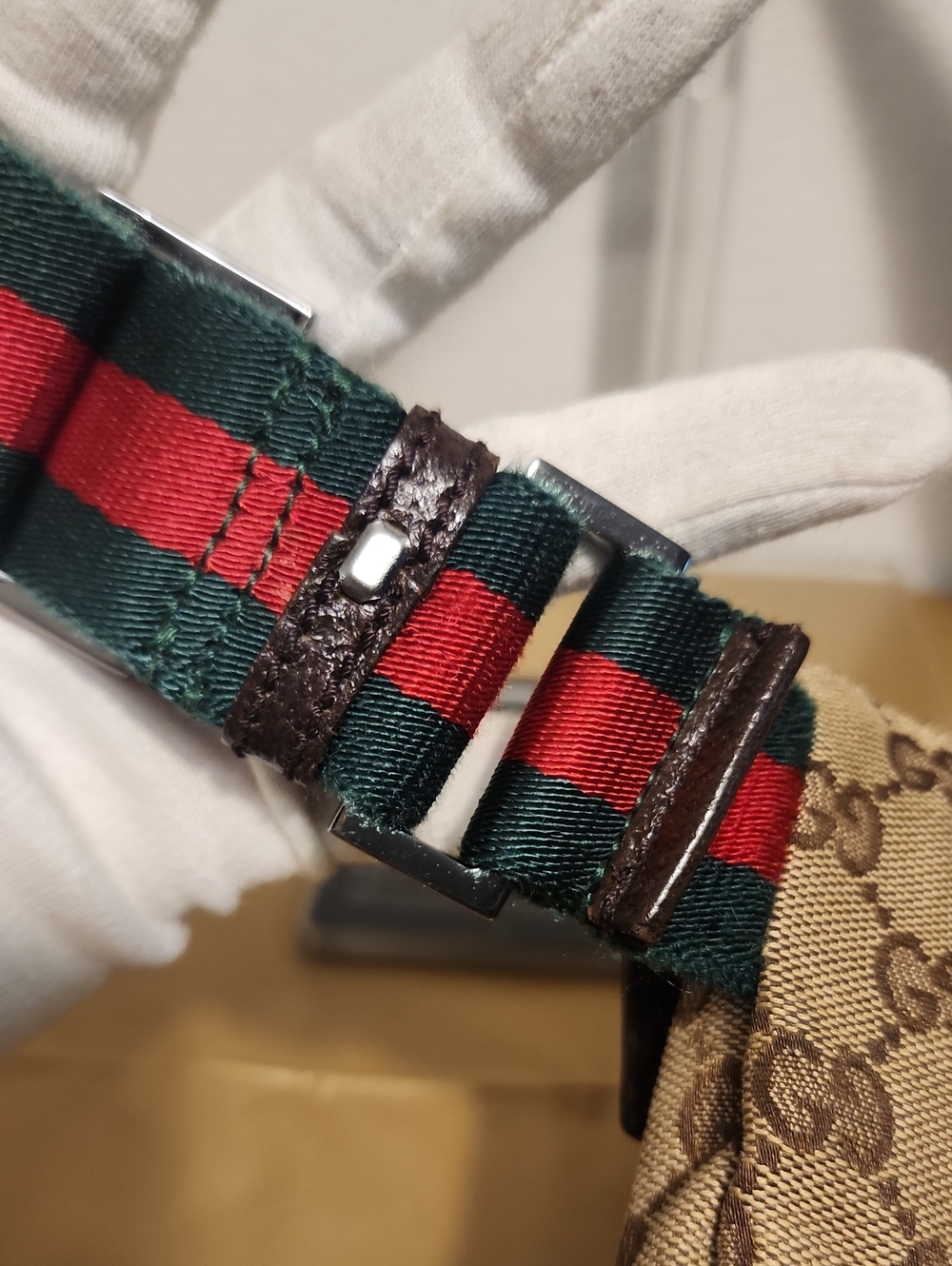 Gucci Canvas Web Leather Waist Bag - Picture 14 of 17